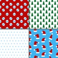 Set of seamless colorful Christmas and New Year patterns Royalty Free Stock Photo