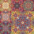Set of seamless colorful patterns in oriental style. Islam, Arabic, Asian motifs Royalty Free Stock Photo