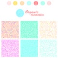 Set of seamless cosmetic pattern. Linear style.