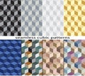 Set of seamless cubic patterns.