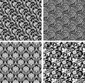 Set of seamless damask patterns Royalty Free Stock Photo