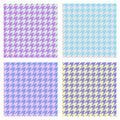 Set of seamless duotone textile patterns. Chekered ornament houndstooth, hounds tooth check, hound`s tooth, dogstooth, dogtooth Royalty Free Stock Photo