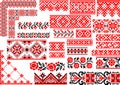 Set of 25 Seamless Ethnic Patterns for Embroidery Stitch Royalty Free Stock Photo