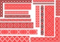 Set of 15 Seamless Ethnic Patterns for Embroidery Stitch Royalty Free Stock Photo