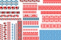 Set of 30 Seamless Ethnic Patterns for Embroidery Stitch Royalty Free Stock Photo