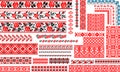 Set of 30 Seamless Ethnic Patterns for Embroidery Stitch Royalty Free Stock Photo