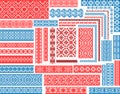 Set of Seamless Ethnic Patterns for Embroidery Stitch Royalty Free Stock Photo