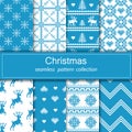 Set of seamless fabric. Eight canvases. The occasion. Merry Christmas and happy New year. Pixels.