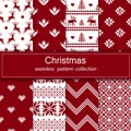 Set of seamless fabric.Merry Christmas and happy New year.The occasion. Royalty Free Stock Photo
