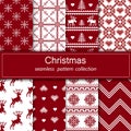 Set of seamless fabric. The occasion. Merry Christmas and happy New year. Royalty Free Stock Photo