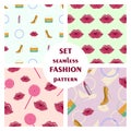 Set of seamless fashionable vector patterns Royalty Free Stock Photo