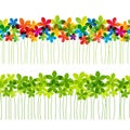 Set of seamless floral borders Royalty Free Stock Photo