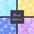 Set of seamless floral patterns. vector illustration eps10. hand drawing Royalty Free Stock Photo