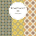 Set of Seamless floral Renaissance style vector square patterns