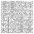 Set of Seamless Four-Stitch Cable Stitch Patterns. Royalty Free Stock Photo