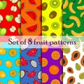 Set of seamless fruit and berry pattern Royalty Free Stock Photo