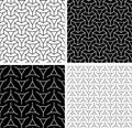 Set of Seamless Geometric Black and White Patterns Royalty Free Stock Photo