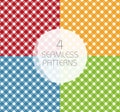 Set of seamless Gingham and Buffalo Check Plaid patterns Royalty Free Stock Photo