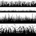 set of seamless grass silhouette panorama background Royalty Free Stock Photo