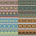 Set of seamless Greek patterns of different colors. Royalty Free Stock Photo