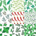 Set of 9 seamless hand drawn patterns Royalty Free Stock Photo