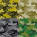 Set of seamless khaki patterns