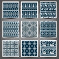 Set of seamless knitted patterns. Royalty Free Stock Photo