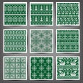 Set of seamless knitted patterns. Royalty Free Stock Photo