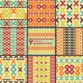 Set of seamless knitted retro patterns Royalty Free Stock Photo