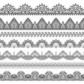 Set of seamless lace borders. Royalty Free Stock Photo