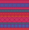 Set of seamless lace borders, ornamental paper lines. Tribal ethnic decorative ornament, vector geometric patterns Royalty Free Stock Photo