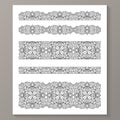 Set of seamless lace borders with transparent Royalty Free Stock Photo