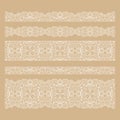 Set of seamless lace borders with transparent Royalty Free Stock Photo