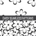 Set of seamless naive minimalistic patterns with little flowers.