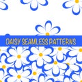 Set of seamless naive minimalistic patterns with little flowers.