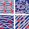 Set of Seamless nautical patterns background