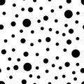 Set of seamless with openwork circles in black and white color flower patterns on whitebackgrounds, sample for fabric and print Royalty Free Stock Photo