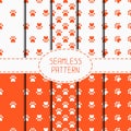 Set of seamless pattern with animal footprints