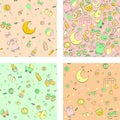 Set of seamless pattern with baby care items Royalty Free Stock Photo