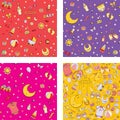 Set of seamless pattern with baby care items Royalty Free Stock Photo