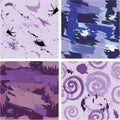 Set of seamless pattern with blots and ink splashes. Royalty Free Stock Photo