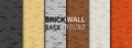 Set of seamless pattern brick wall background. Vector illustration Royalty Free Stock Photo