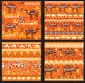 Set of Seamless pattern with camels