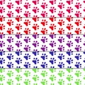 Set of seamless pattern with cats footprints Royalty Free Stock Photo