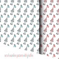 Set of seamless pattern with Cheerful giraffe. vector