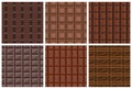 Set of seamless pattern with chocolate texture