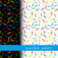Set of seamless pattern with Clerical clip. vector Royalty Free Stock Photo