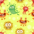 Set of Seamless Pattern with Good and Bad Bacteria Royalty Free Stock Photo