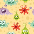 Set of Seamless Pattern with Good and Bad Bacteria