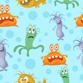 Set of Seamless Pattern with Good and Bad Bacteria Royalty Free Stock Photo